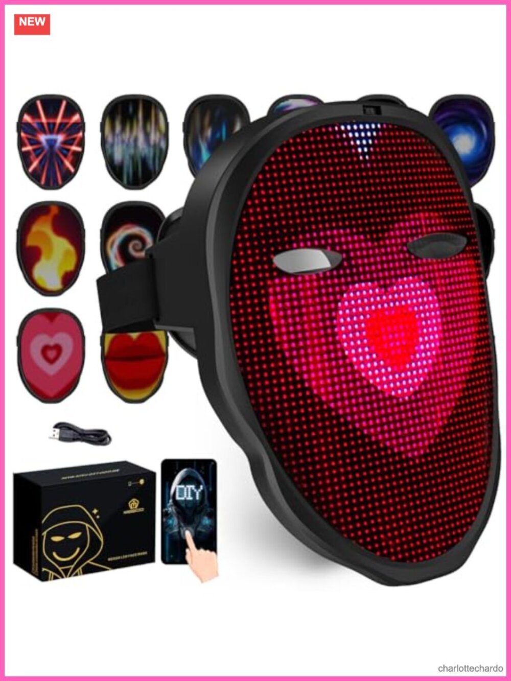 MEGOO LED Mask Bluetooth Programmable App Light Up Digital Face Mask